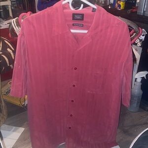 Haggar Red Button-Up Shirt